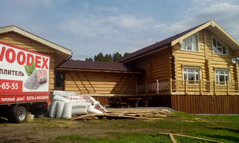 Утепление бревенчатого дома Woodex Holz